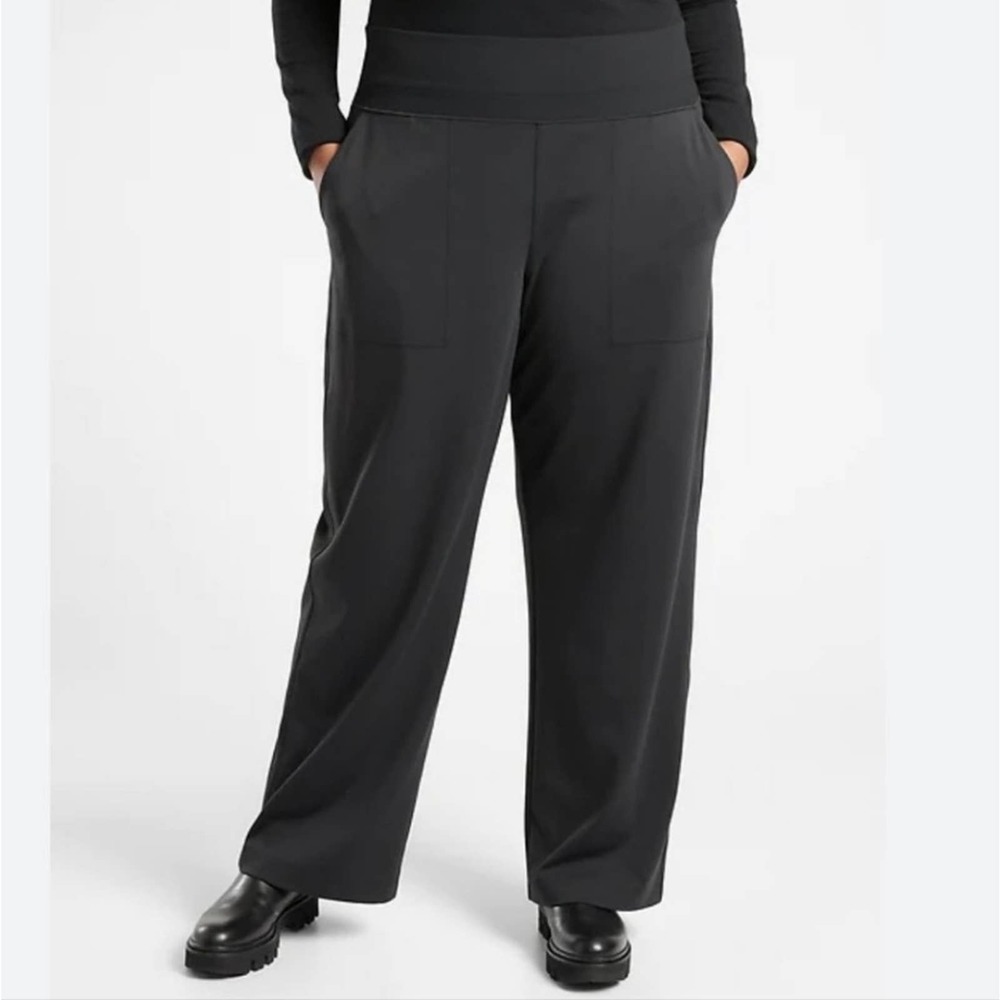 Athleta Venice Wide Leg Pants Black Athletic Lounge Plus Size 3X Women's